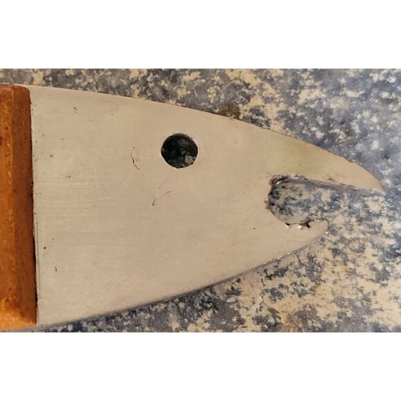 Swedish Jaktutrustning Fish Dual Purpose Metal Bottle Opener  Wooden Handle Vtg - Picture 4 of 6